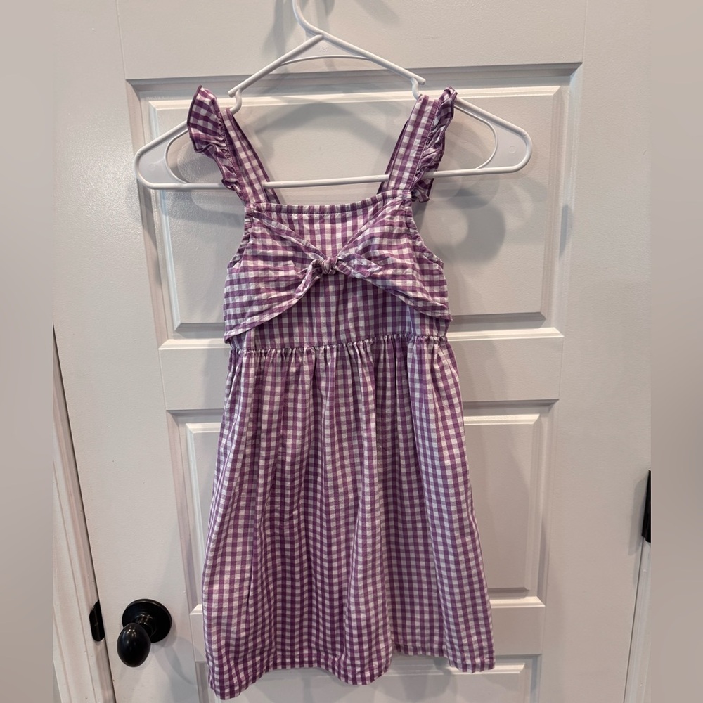 Beebay Purple and White Sleeveless Sundress girl's sz 7